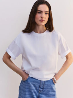 Футболка свободного кроя из хлопка OVERSIZE0726-1 / Zarina