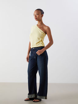 Tek Omuz B?zg?l? Bluz