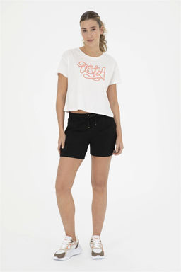 Женская футболка цвета экрю с круглым вырезом - U.s. polo assn фото 4