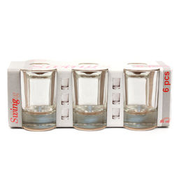 Стопка стеклянная "Гладкий" 50мл, h6,7см, д4,5см, набор 6шт, цветной картон (Россия)