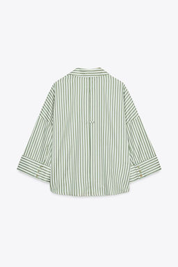 STRIPED SHIRT WITH TURN-UP SLEEVES - Zara фото 15