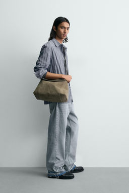 CAMISA RELAXED FIT JACQUARD RAYAS / Azul - Zara фото 4