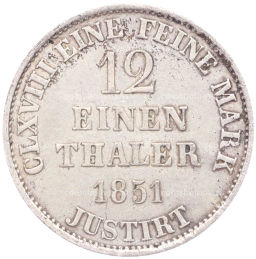1/12 талера 1851 года B Ганновер