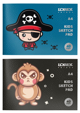 Альбом для рисования 40 л. А4, скрепка LOREX KIDS ADVENTURE TIME мелованный картон, матов...