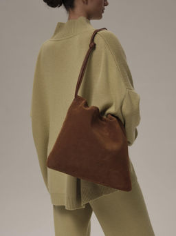 Замшевая сумка Margo DBR 31201 коричневый лист  фото 2