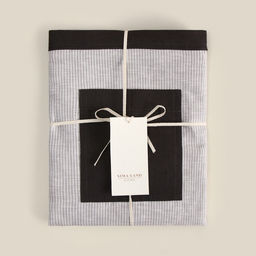 Сумка изо льна двухсторонняя SL HOME Linear bag, 67×35 см