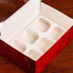 Коробка для 6 капкейков с окном «Счастливый Новый год», 25×17×10 см, упаковка