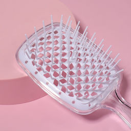 Расчёска массажная, широкая, продуваемая, 8.5×20.5(±1) см, прозрачная