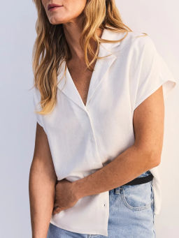 Льняная блуза с отложным воротником ZR2605012003-2 / Zarina