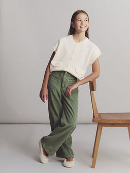 Wideleg K?z ?ocuk Kadife Pantolon