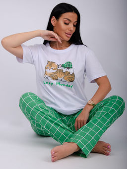 Пижама Лизи 2 брюки, трикотаж - Малина фото 11