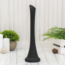 Ваза для цветов «Пять вечеров», 150 мл, d=2.5 см, 30×9 см, стекло, чёрная матовая