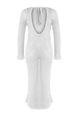 TRENDYOLMILLA Siyah Fitted Midi Triko Plaj Elbise TBESS25EL00124  фото 6