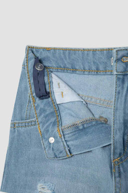 Джинсовые брюки скинни с напуском для девочек - Defacto фото 6