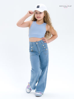 Кроп-топ лапша голубой - Sovalina фото 9