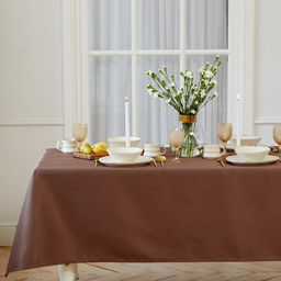 Скатерть Этель Elegance, 150×220 +/-3 см, цвет кофейный, пл. 192 г/м², хл с ВГМО
