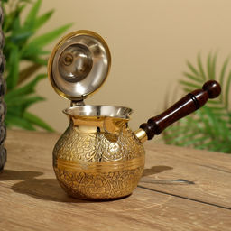 Турка с крышечкой 17х23х10 см, латунь, объем 375 мл