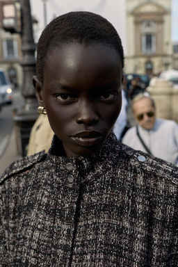 METALLIC THREAD TEXTURED BOMBER JACKET - Zara фото 8