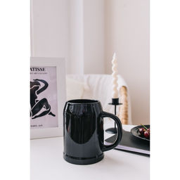 Пивная кружка Доляна, 500 мл, 15×10.3×14 см, керамика, чёрная