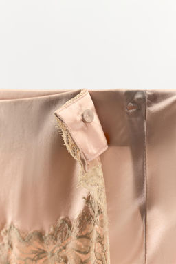 FALDA MIDI SEDA 100% ENCAJE / Rosa tiza - Zara фото 13