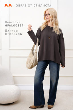 Женский лонгслив оверсайз из футера двухнитки Happyfox - Happy fox фото 10