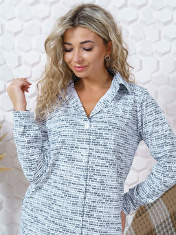 0044 Туника-халат "буквы на белом"