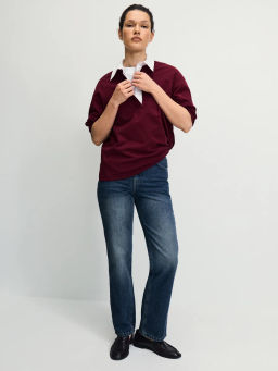 Хлопковый джемпер с отложным воротником / Zarina