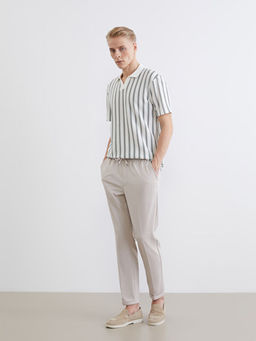 Polo Yaka ?izgili Penye Erkek Ti??rt