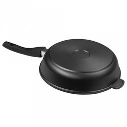 Сковорода-гриль с тефлоновым покрытием д28см "Классик", h7см, s0,4см, съемная ручка из термостойкого пластика (Россия)