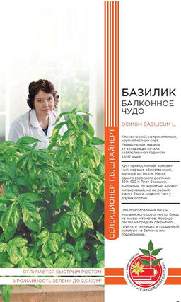 Базилик БАЛКОННОЕ ЧУДО коллекция Татьяны Штайнерт  Авторская селекция