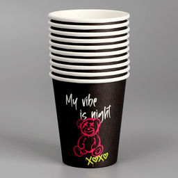 Цена за 10 шт. Стакан одноразовый бумажный "Медведь", 250 мл