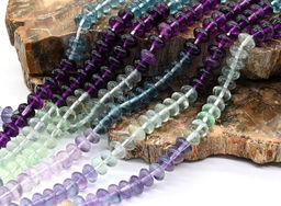 Бусины из флюорита рондель 6*4мм, 41см, 105 бусин Радуга камня