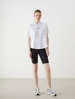 Kap??onlu Bask?l? Kad?n Spor Ti??rt