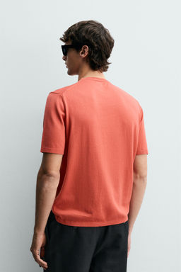 CAMISET PUNTO REGULAR FIT ALGOD?N / Rojo - Zara фото 3