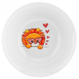 Салатник фарфоровый "Львята" 360мл, д14,5см, h4,5см, круглый (Россия)