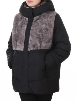 M-8869 BLACK Куртка зимняя женская (150 гр. холлофайбер)