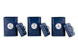 Набор банок для сыпучих продуктов Grandham, синие, 1,45 л, 3 шт - Maxwell & Williams фото 4