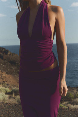 GATHERED HALTERNECK TOP - Zara фото 7