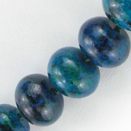 Бусы хризоколла (иск), разноразмерные бусины 10...20мм, короткие 50см