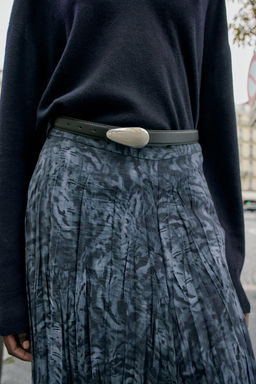 PRINTED MIDI SKIRT WITH BELT - Zara фото 4