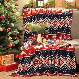 Плед флисовый новогодний Экономь и Я. Олени, 150?130 см