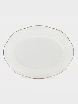Блюдо сервировочное WY Empire, овальное, 23×30×2.5 см, фарфор, белое
