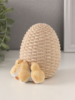 Фигурка полистоун Цыплята у плетёного яичка, 10?8?10 см
