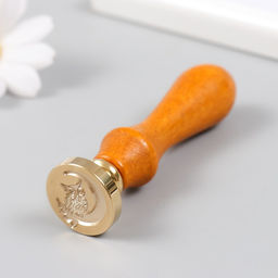 Печать для сургуча с деревянной ручкой «Филин на месяце», 9×2.5×2.5 см