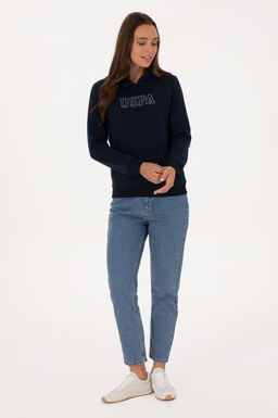 Kad_n Lacivert Basic Sweatshirt Sepette S_rpriz _ndirim - U.s. polo assn фото 4