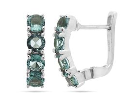 Серьги из серебра лондон топаз кварц, Монако