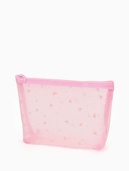 Косметичка дор Сердца, сетка 17*6,5*13,5, отд на молнии, розовый