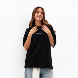 Футболка женская MIST Shine Bright, размер XL, черная