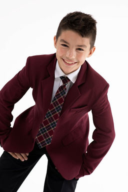 Бордовый школьный пиджак для мальчика Инфанта, модель 0509/1