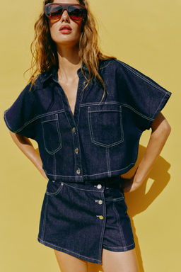 CAMISA Z1975 CORTA DENIM / Azul - Zara фото 2